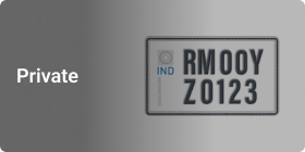 private vehicle number plate